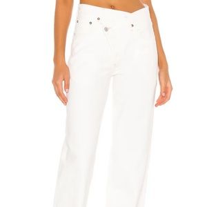 AGOLDE criss cross white denim jeans brand new